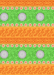 Seamless Geometrical border pattern with leaves