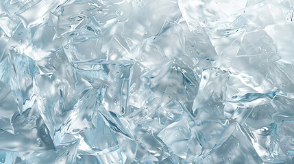 Minimalist crushed ice texture with transparent and crystalline surface.