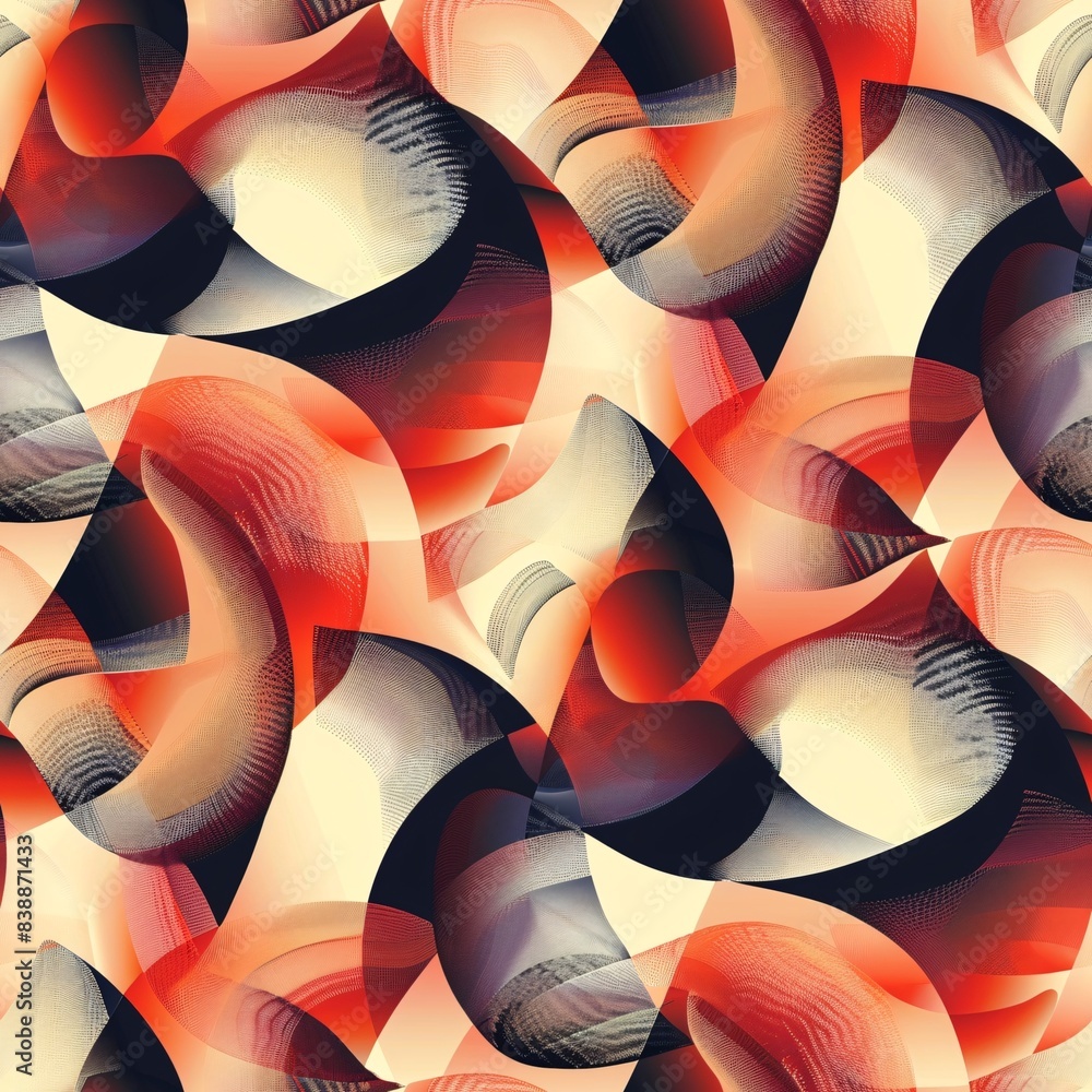 Poster a seamless pattern with a modern abstract design featuring geometric motifs and subtle gradients, cr
