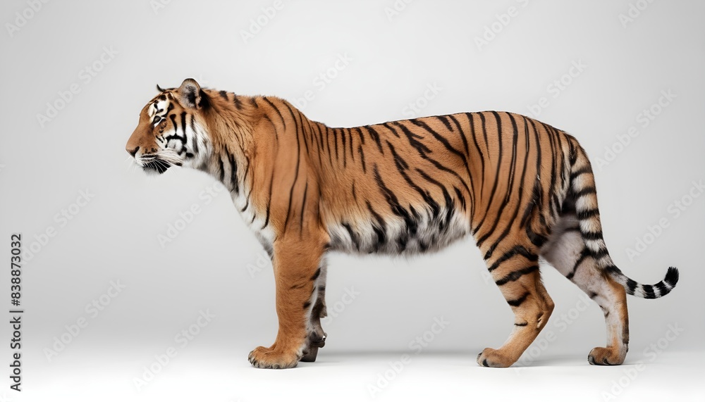 Wall mural Tiger isolated on white background