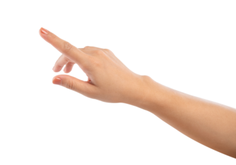 Female hand gesture isolated on white background, clipping path.