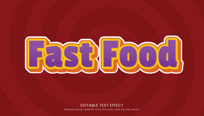 fast food editable 3d text effect template bold typography and abstract style drinks logo and brand