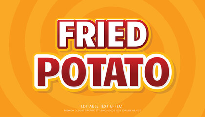 fried potato editable 3d text effect template bold typography and abstract style drinks logo and brand