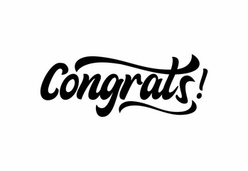 congrats hand lettering design modern calligraphy brush text composition