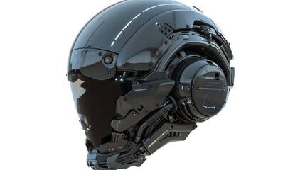 Fototapeta premium modern military helmet equipped with latest technologies isolated on solid transparent background, helmet cut out 