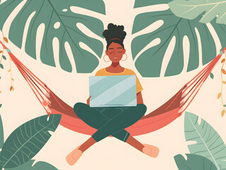 A remote worker or a digital nomad working remotely.