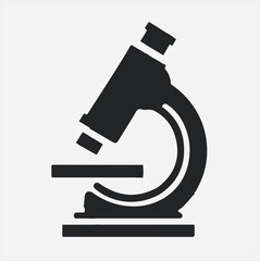 Microscope icon silhouette illustration white background