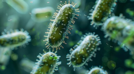 Fototapeta premium Virus, viral infection, bacteria close up, microorganism, 3d rendering