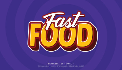 fast food editable 3d text effect template bold typography and abstract style drinks logo and brand