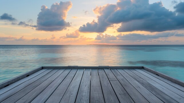 Fototapeta wooden pier in the sea