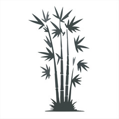 Bamboo Tree icon vector silhouette illustration white background