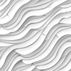 Abstract white wavy background with 3D effect.