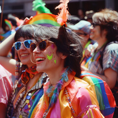 pride parade featuring diverse participants and vibrant colors