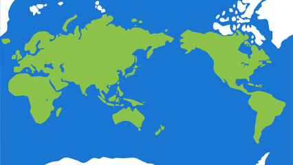 ややデフォルメした世界地図　16：9画角サイズ © March