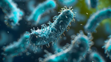Fototapeta premium Virus, viral infection, bacteria close up, microorganism, 3d rendering