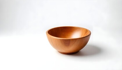 Wooden bowl isolated on white background