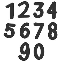 set of numbers on black