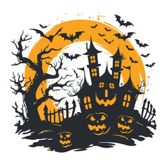 Helloween vector illustration for t-shirt	
