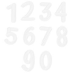 white set of numbers