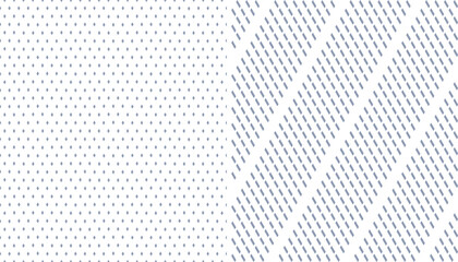 Set of Seamless Geometric Dots and Striped Patterns. White Textured Backgrounds.