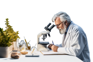 The Microscopic Explorer on a White or Clear Surface PNG Transparent Background.