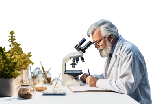 The Microscopic Explorer on a White or Clear Surface PNG Transparent Background.