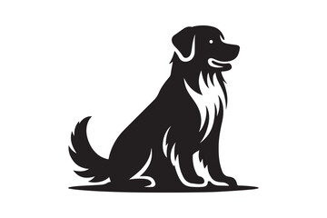 tempsilhouette of a dog with a minimalist design and white background.