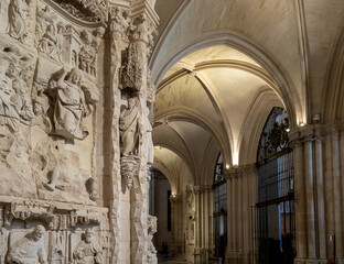 detail view of sculpture and artwork in the retrochoir of the Burgos Cathedral