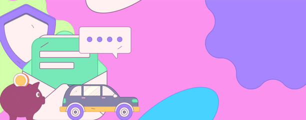 Buy insurance for car flat character vector concept operation illustration
