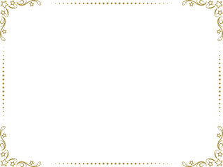 かわいい星の横長フレーム〜ゴールド