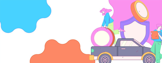 Buy insurance for car flat character vector concept operation illustration  © Lyn Lee