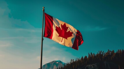Canada national flag illustration generated by ai