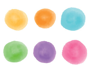 Bright colors watercolor paint stains. Vector backgrounds set. Blank elements for text design, web, print. Aquarelle color brush paint element for border.