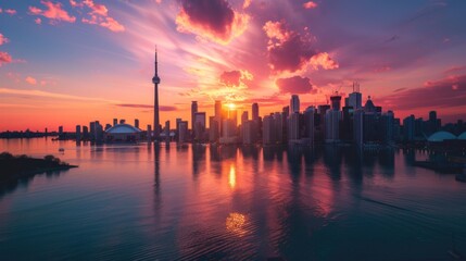 Obraz premium Canada city landscape background illustration generated by ai