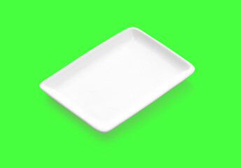 Square Ceramic Plate for dishes and snacks on green screen