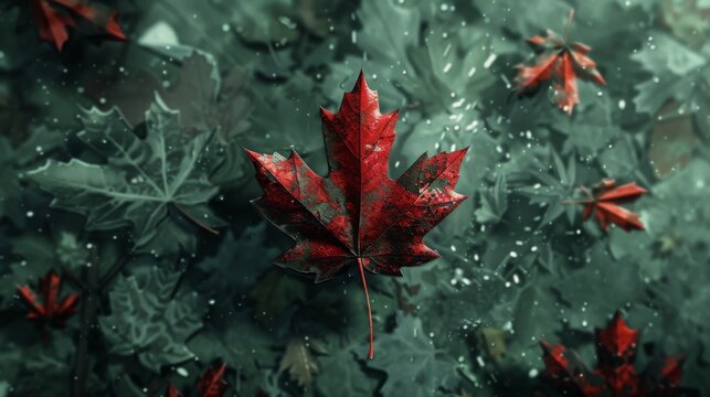 Canada leaf flagg background illustration generated by ai