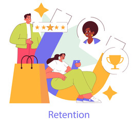 Loyalty Program And Reward. Flat Vector Illustration