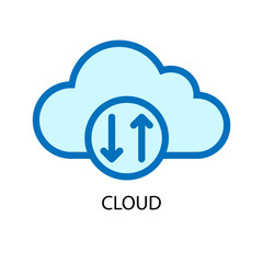 cloud computing with arrows icon  vector illustration.
