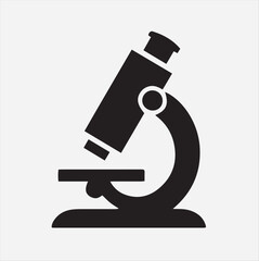 Microscope icon silhouette illustration white background