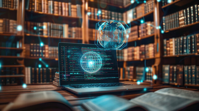 Library Background Technology Afbeeldingen over
