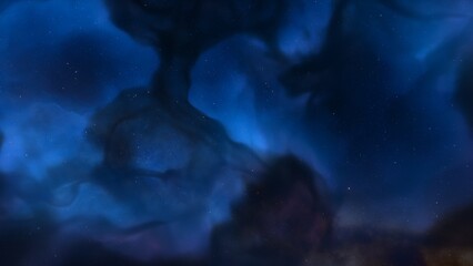 Space of night sky with cloud and stars