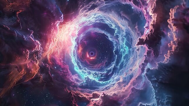 Incredible visualization of a rotating black hole with gravitational waves, astrophysics marvel