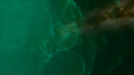 Space illustration with a color glow
