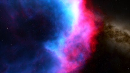 Space illustration with a color glow
