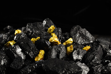 Closeup of big gold nugget finance concept