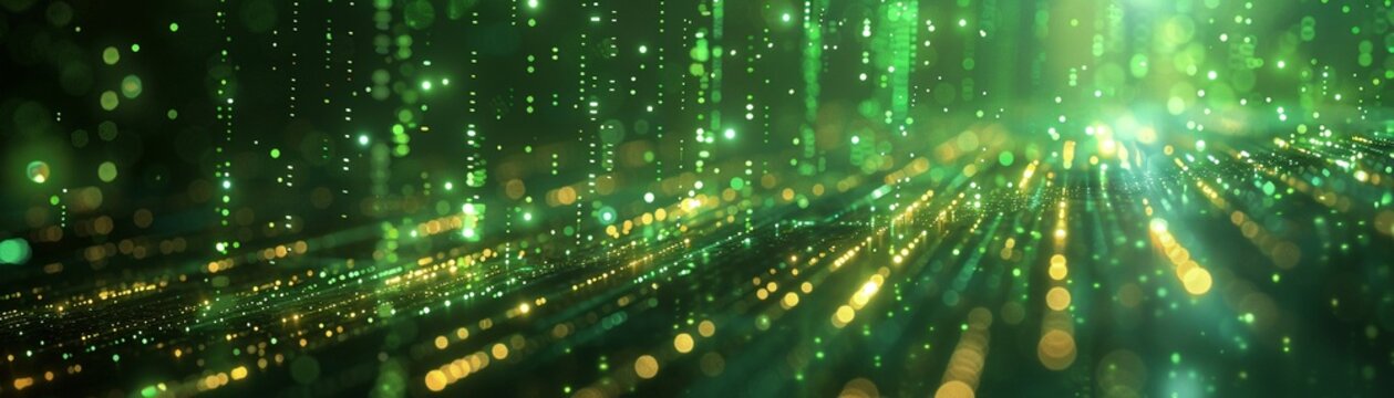 Falling green digital code, Matrixstyle, high detail, dark background, glowing effect 8K , high-resolution, ultra HD,up32K HD