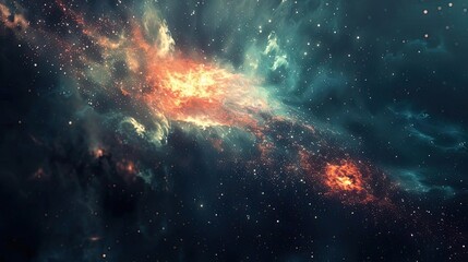 Obraz premium Realistic image of dark matter particles, enigmatic deep space concept