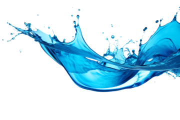 The Majestic Blue Cascade on a White or Clear Surface PNG Transparent Background.