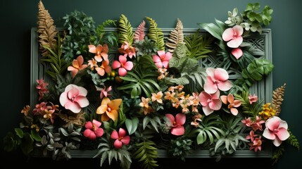 Vivid botanical backdrop for stylish product exhibition and promotional marketing campaign