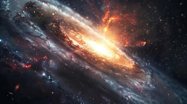 Visualization of dark matter influencing galaxy formation, celestial phenomenon